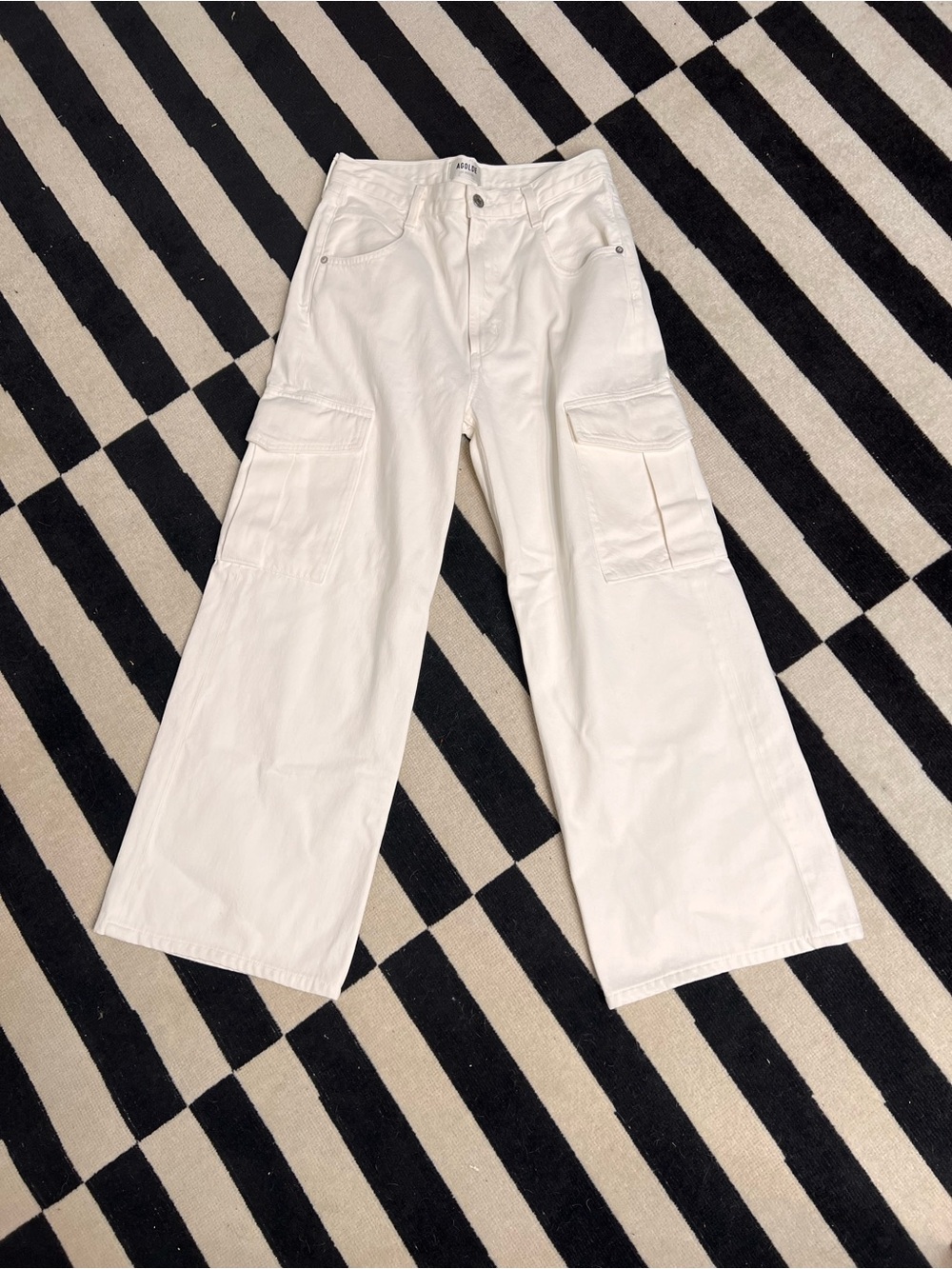 Agolde Women's White Cargo Pants – Wide Leg Utility Trousers